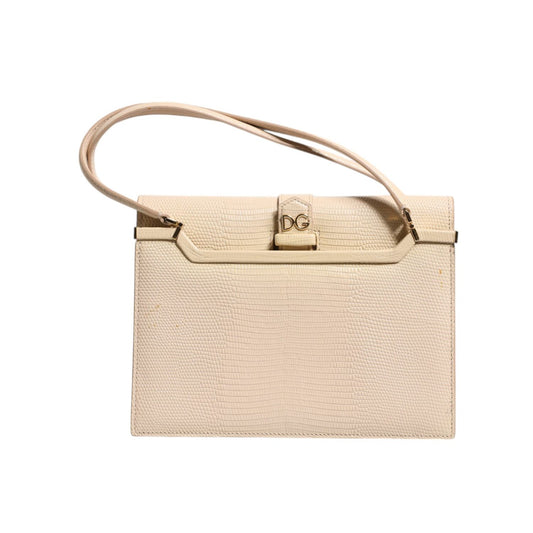 Dolce & Gabbana Beige Leather Ingrid Top Handle Shoulder Bag