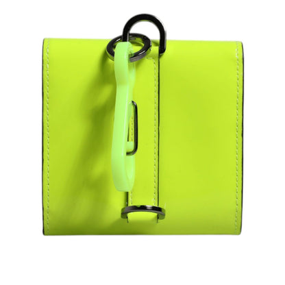 Dolce & Gabbana Yellow Green Bifold DG Logo Neck Strap Cardholder Wallet