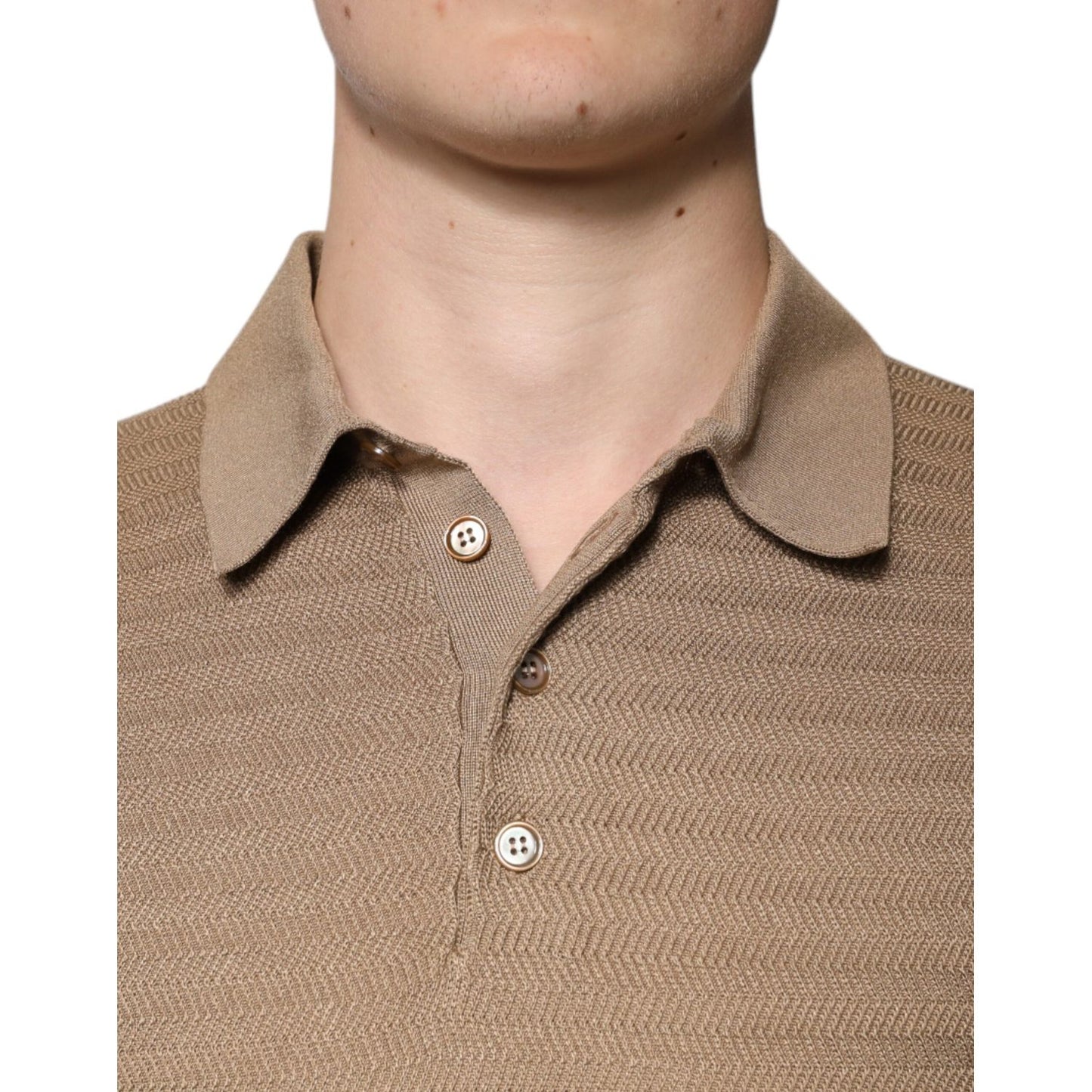 Dolce & Gabbana Brown Collared Short Sleeves Polo T-shirt