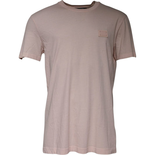 Dolce & Gabbana Beige Logo Crew Neck Short Sleeves T-shirt TSH87444-54