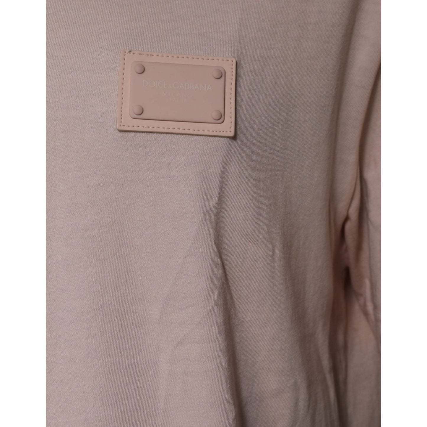 Dolce & Gabbana Beige Logo Crew Neck Short Sleeves T-shirt