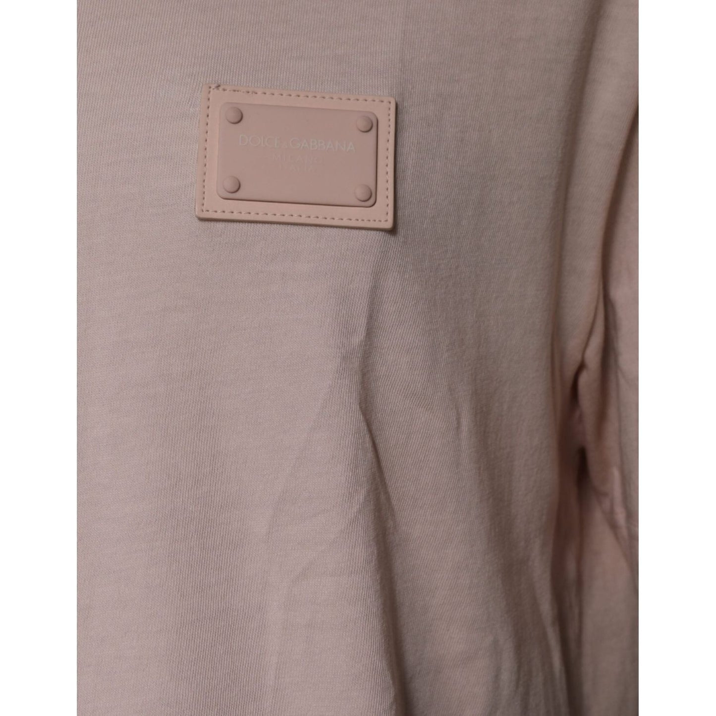 Dolce & Gabbana Beige Logo Crew Neck Short Sleeves T-shirt TSH87444-54