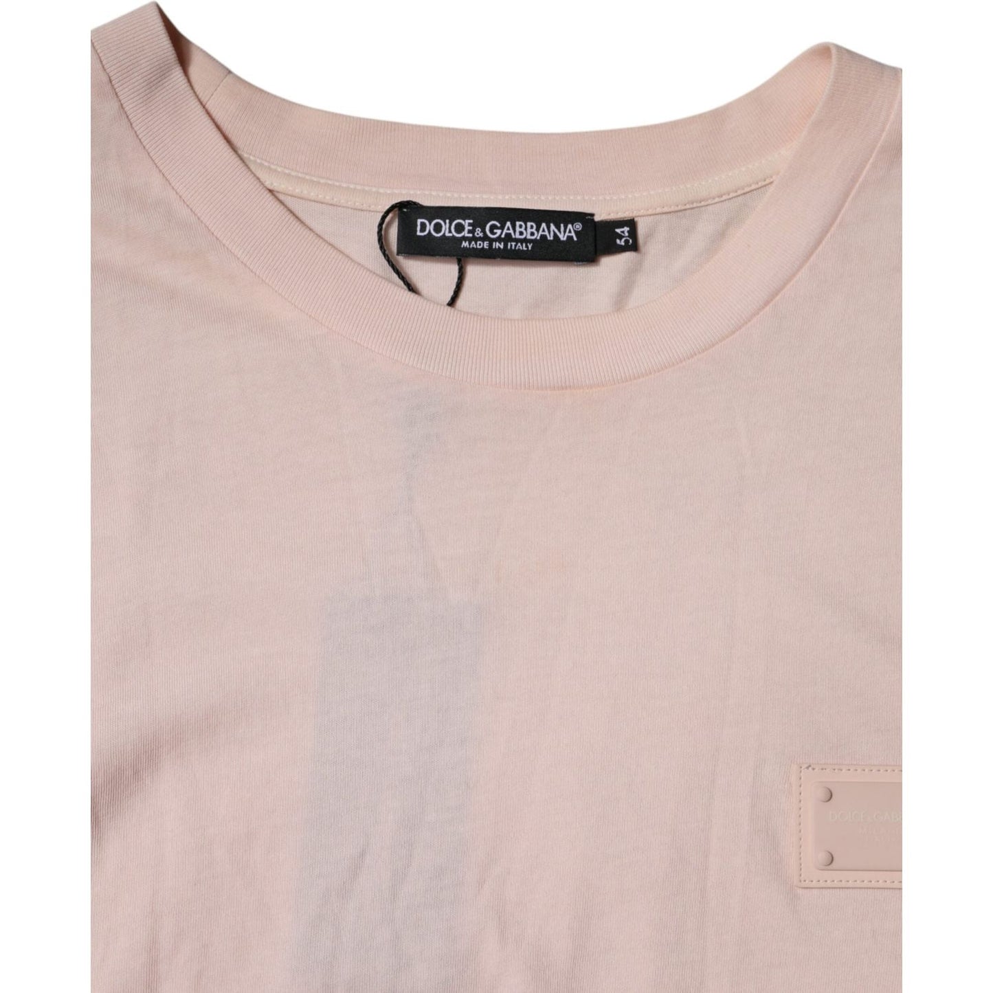 Dolce & Gabbana Beige Logo Crew Neck Short Sleeves T-shirt TSH87444-54