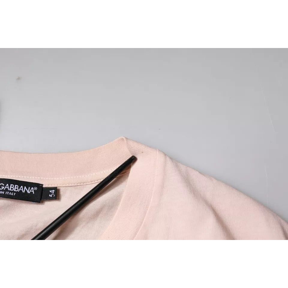 Dolce & Gabbana Beige Logo Crew Neck Short Sleeves T-shirt TSH87444-54