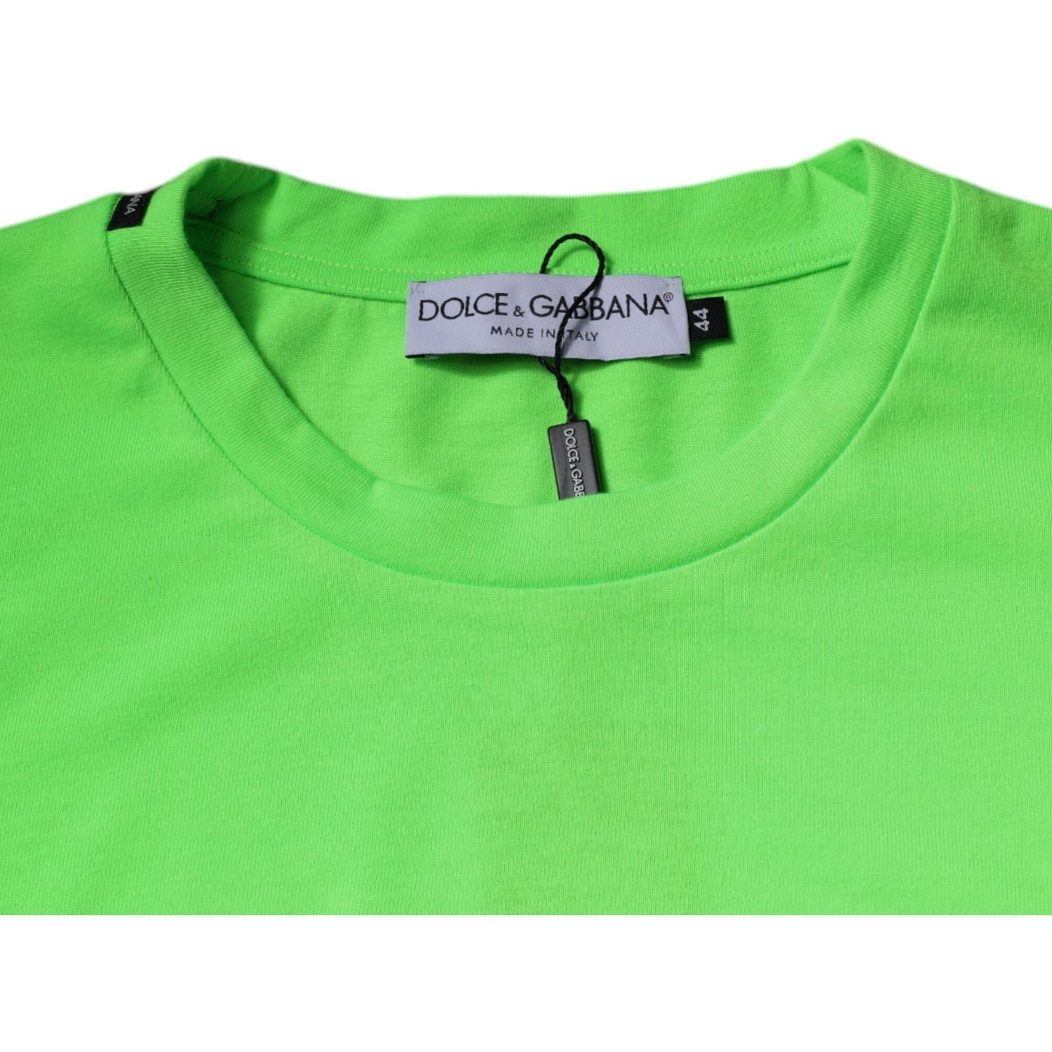 Dolce & Gabbana Green Logo Polyester Crew Neck T-shirt