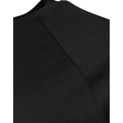 Dolce & Gabbana Black Logo Print Cotton Crew Neck T-shirt