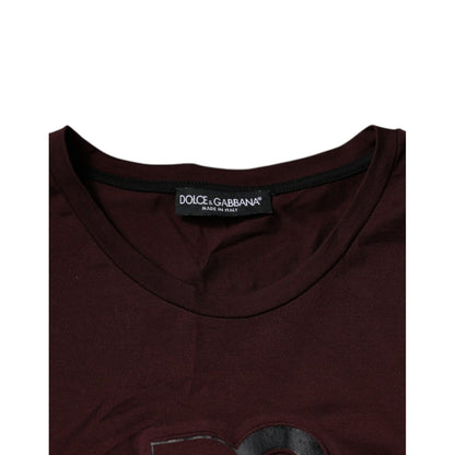 Dolce & Gabbana Brown Logo Print Cotton Crew Neck T-shirt