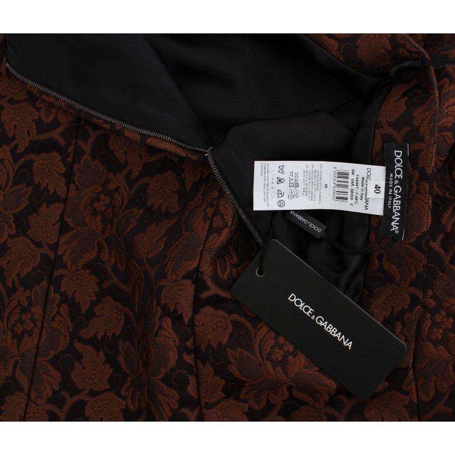 Dolce & Gabbana Brown Floral Brocade Mini Bubble Skirt SIG17466-1