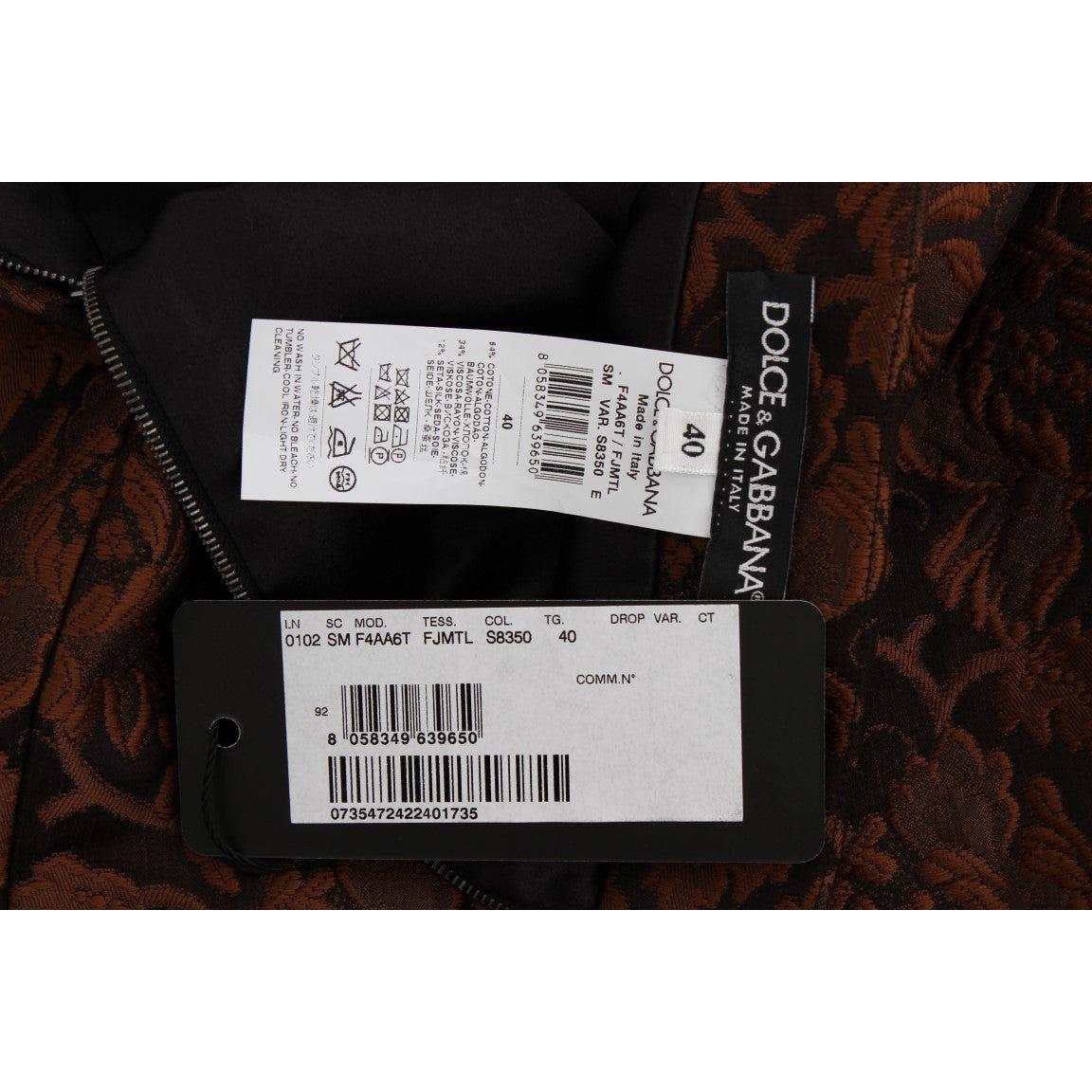 Dolce & Gabbana Brown Floral Brocade Mini Bubble Skirt SIG17466-1