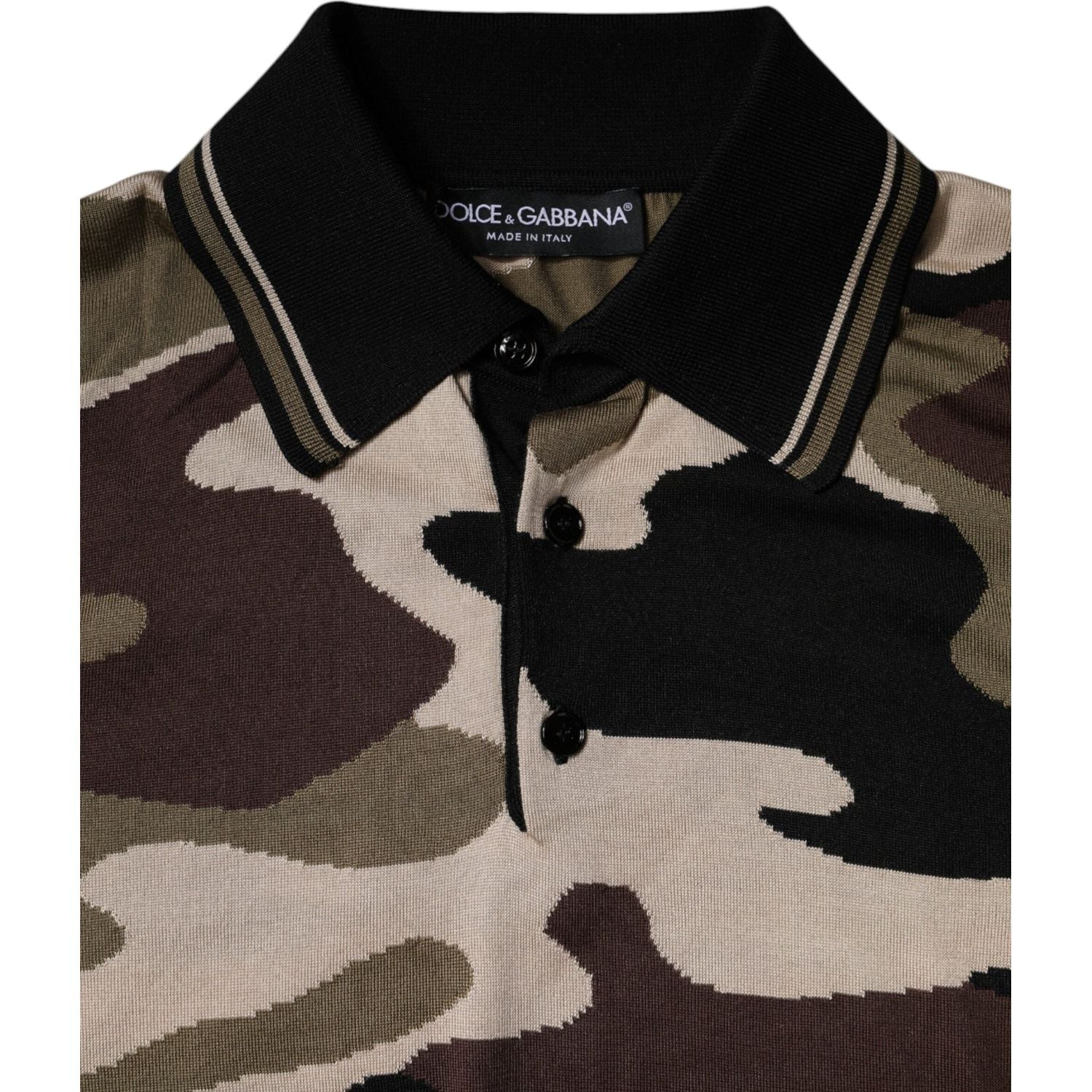 Dolce & Gabbana Multicolor Camouflage Collared Polo T-shirt