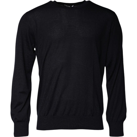 Dolce & Gabbana Blue Cashmere Crew Neck Pullover Sweater TSH87777-54