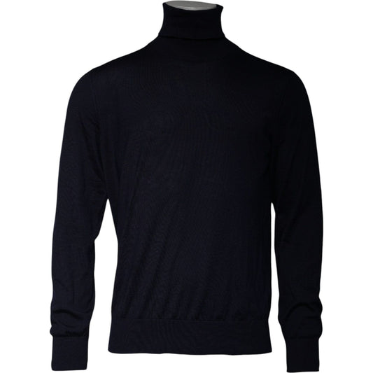 Dolce & Gabbana Blue Cashmere Turtleneck Pullover Sweater TSH87789-52
