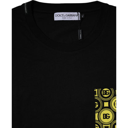 Dolce & Gabbana Black Logo Print Cotton Short Sleeves T-shirt