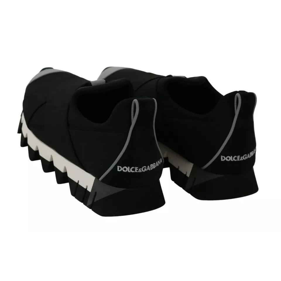 Dolce & Gabbana Black Shark Neoprene Stretch Sneakers Shoes