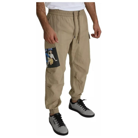 Dolce & Gabbana Beige Pin Up Print Cargo Pants PAN71497-48