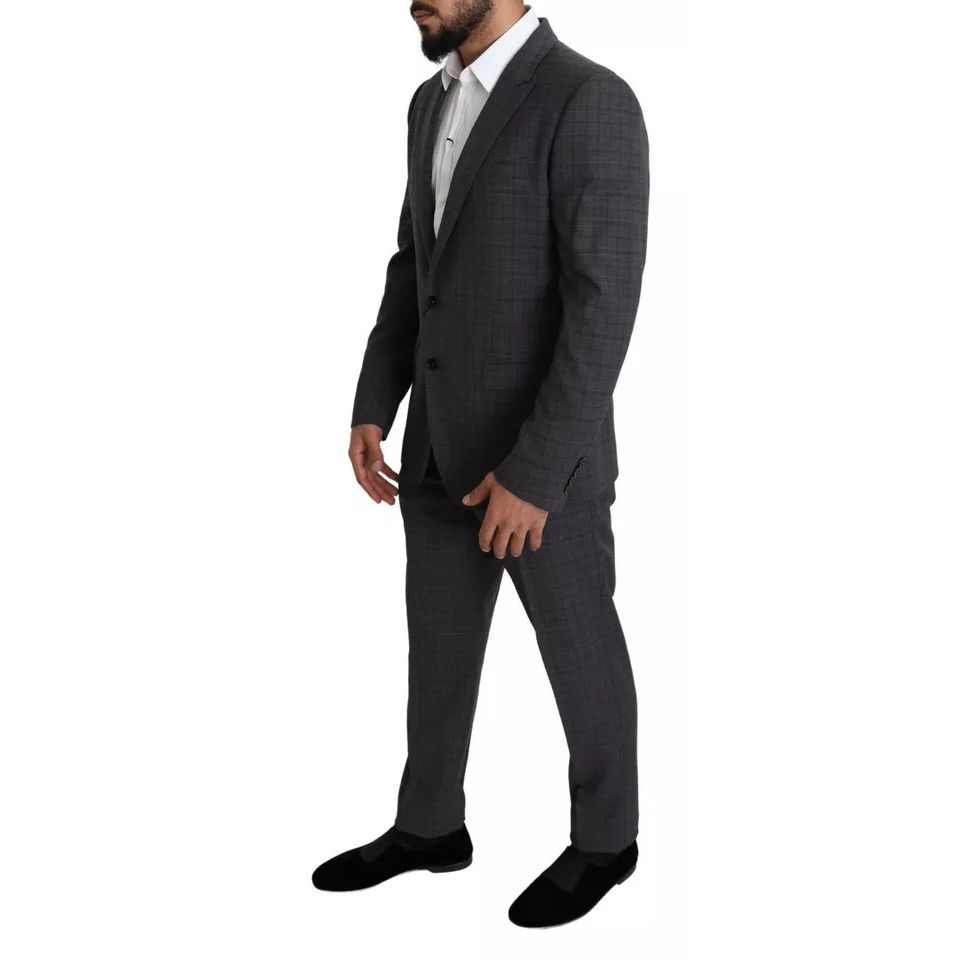 Dolce & Gabbana Gray Wool Men Formal 2 Piece MARTINI Suit