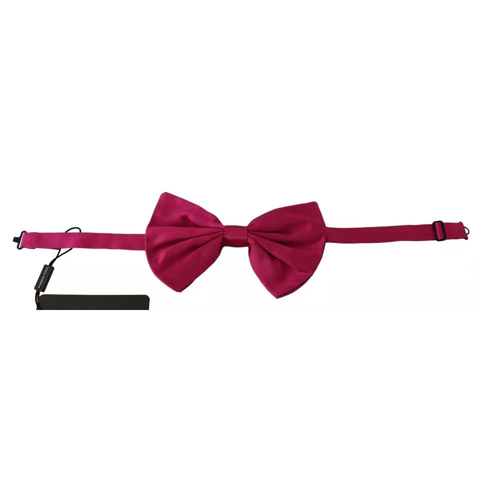 Dolce & Gabbana Pink Silk Adjustable Neck Bow Tie Men