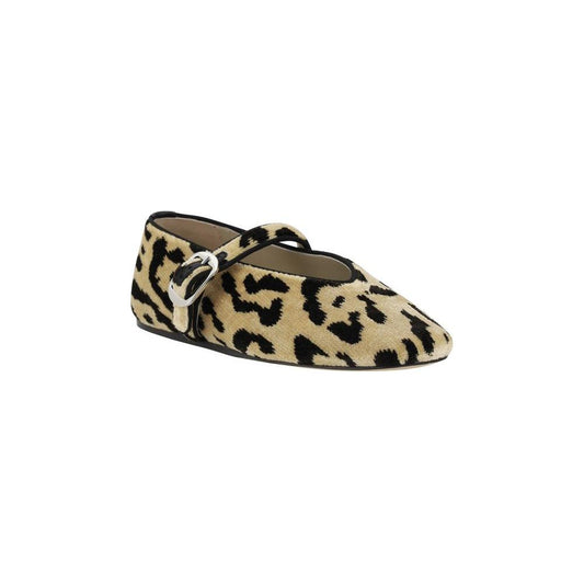 LE MONDE BERYL Leopard Stella Ballerinas with beveled toe, adjustable strap, and elegant leopard print design for style and comfort.