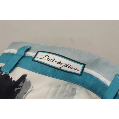 Dolce & Gabbana Blue Striped Silk Tapered Pants