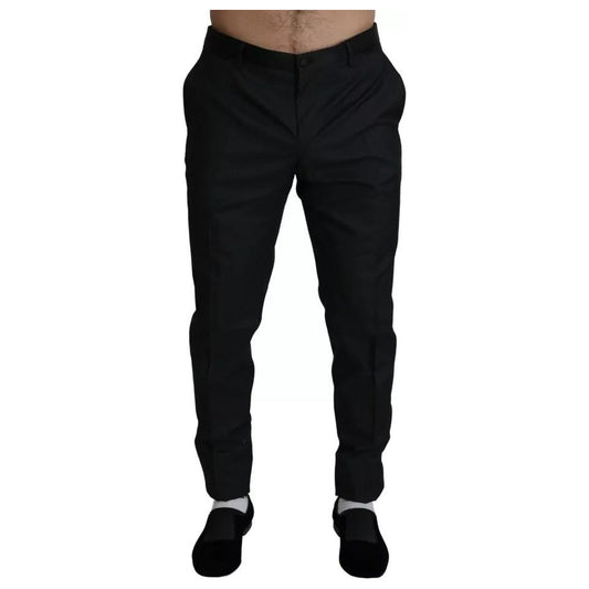 Dolce & Gabbana Blue Skinny Dress Wool Silk Pants PAN71311-52
