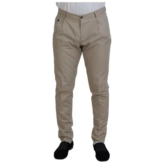 Dolce & Gabbana Beige Cotton Chino Men Formal Pants PAN74718-48
