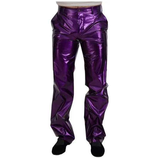 Dolce & Gabbana Purple Shining Men Casual Pants PAN74274-44