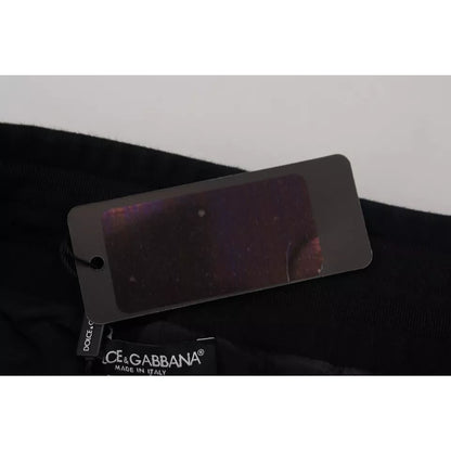 Dolce & Gabbana Black Cotton Skinny Jogger Sweatpants Pants