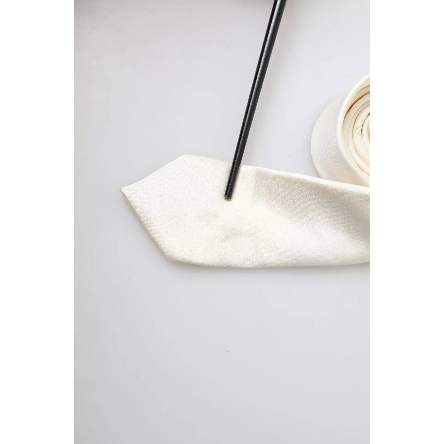 Dolce & Gabbana Off White Satin Silk Classic Men Necktie