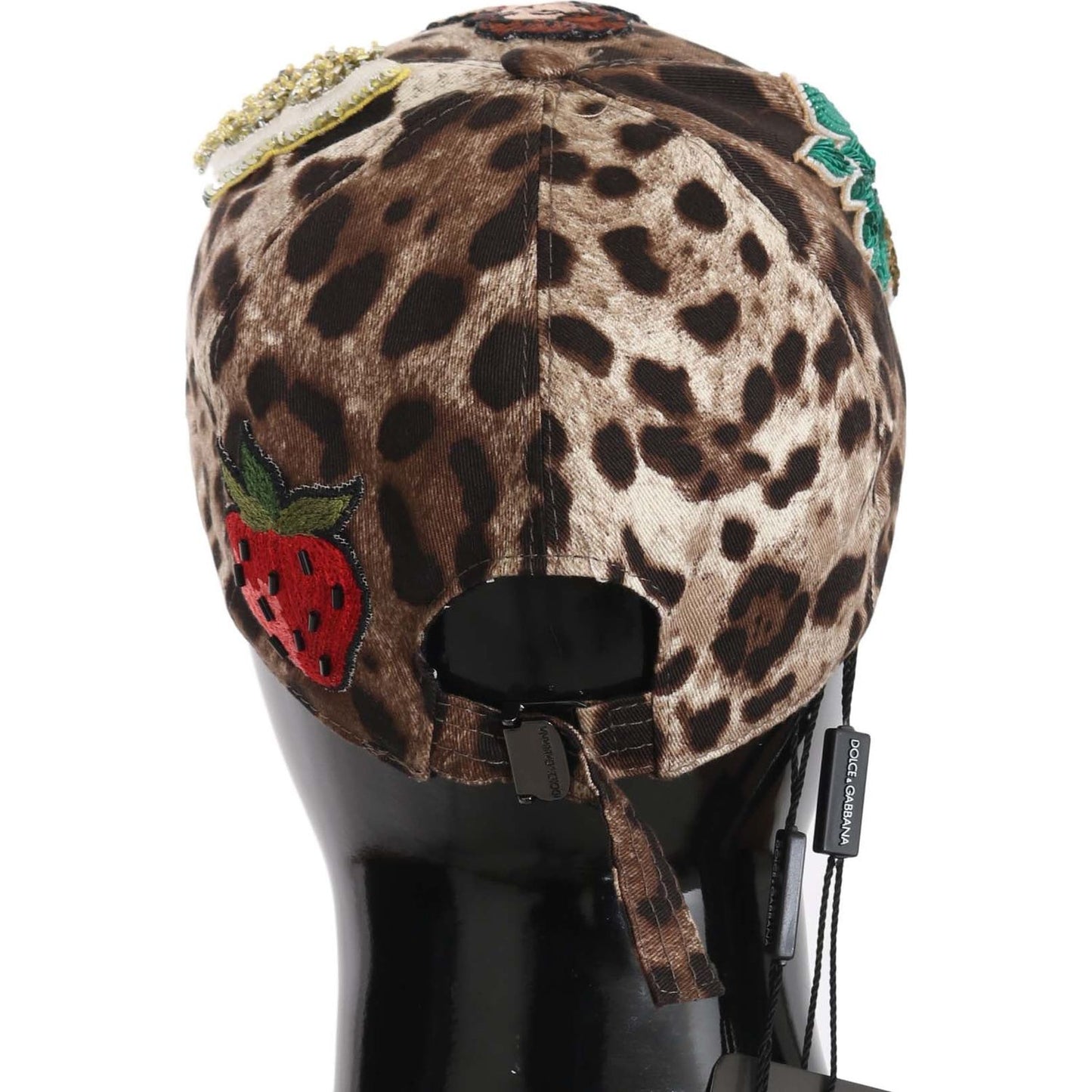 Dolce & Gabbana Brown Leopard Sequin Sicily Applique Baseball Hat Cap