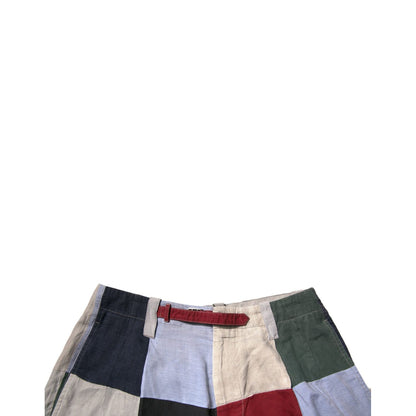 Dolce & Gabbana Multicolor Patchwork Linen Men Chino Shorts