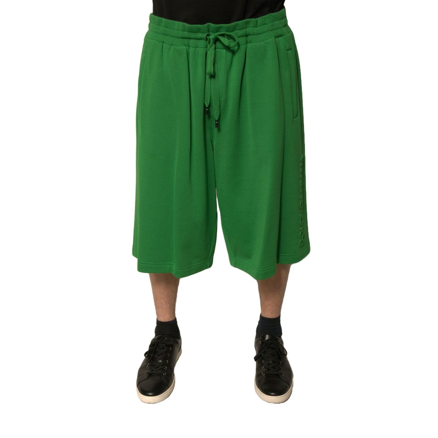 Dolce & Gabbana Green Cotton Blend Men Bermuda Shorts