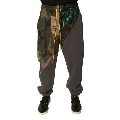 Dolce & Gabbana Multicolor Patchwork Cotton Jogger Sweatpants Pants