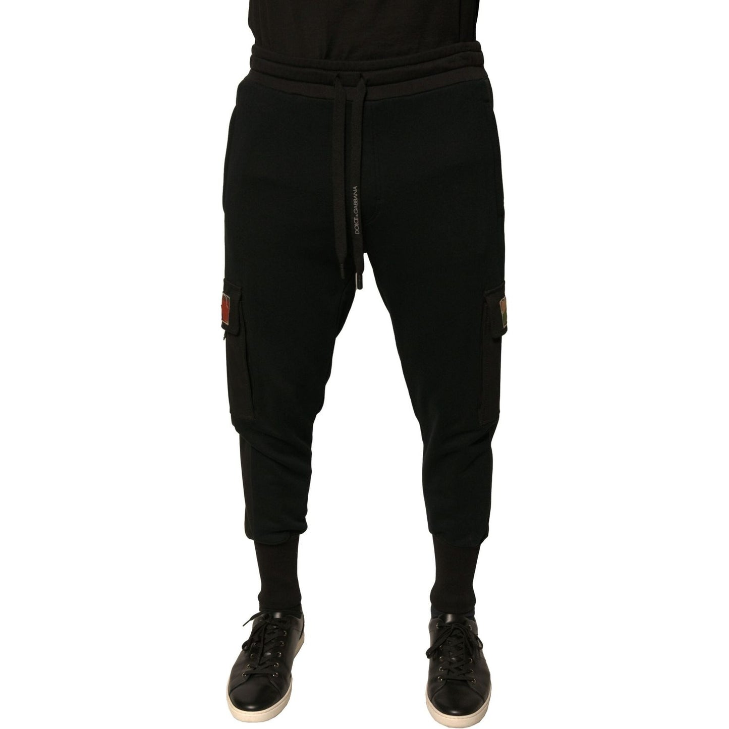 Dolce & Gabbana Black Cotton Jogger Cargo Sweatpants Pants