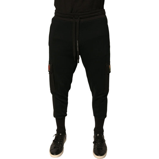 Dolce & Gabbana Black Cotton Jogger Cargo Sweatpants Pants