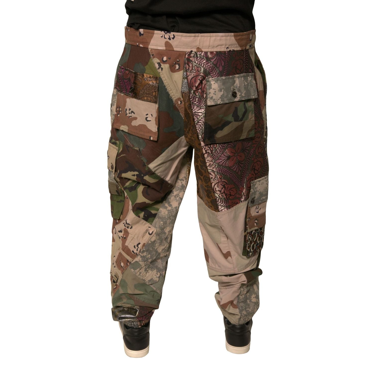 Dolce & Gabbana Multicolor Patchwork Men Jogger Pants