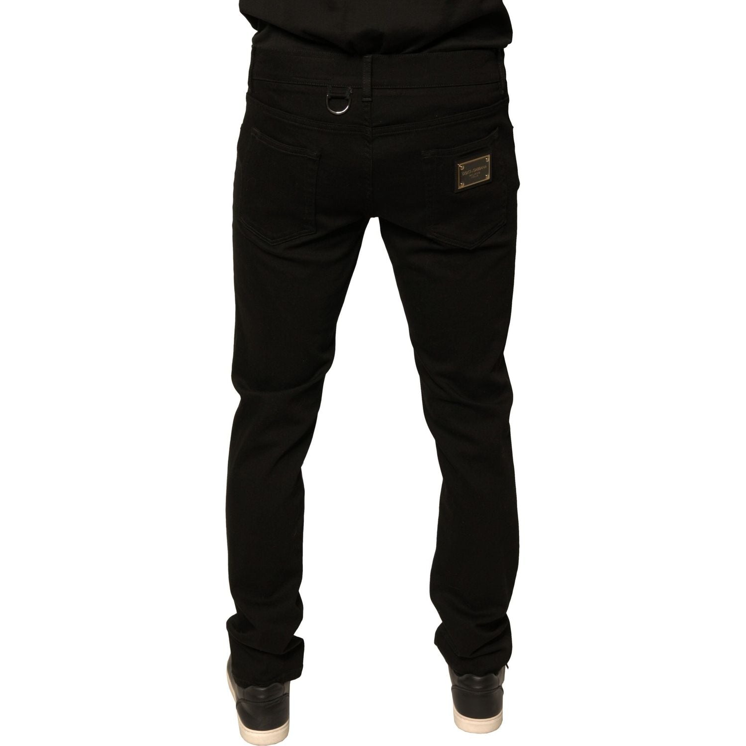 Dolce & Gabbana Black Logo Cotton Stretch Skinny Denim Jeans