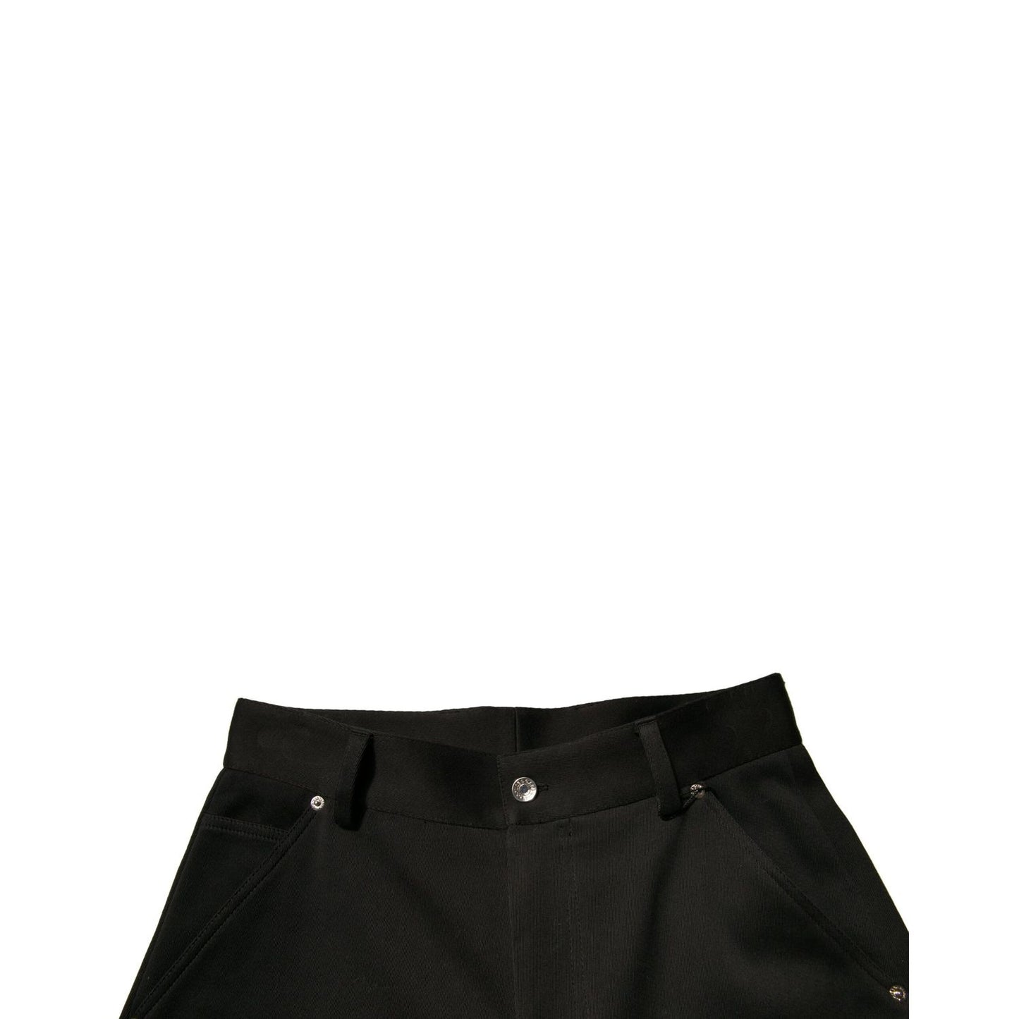 Dolce & Gabbana Black Cotton Mid Waist Cropped Pants