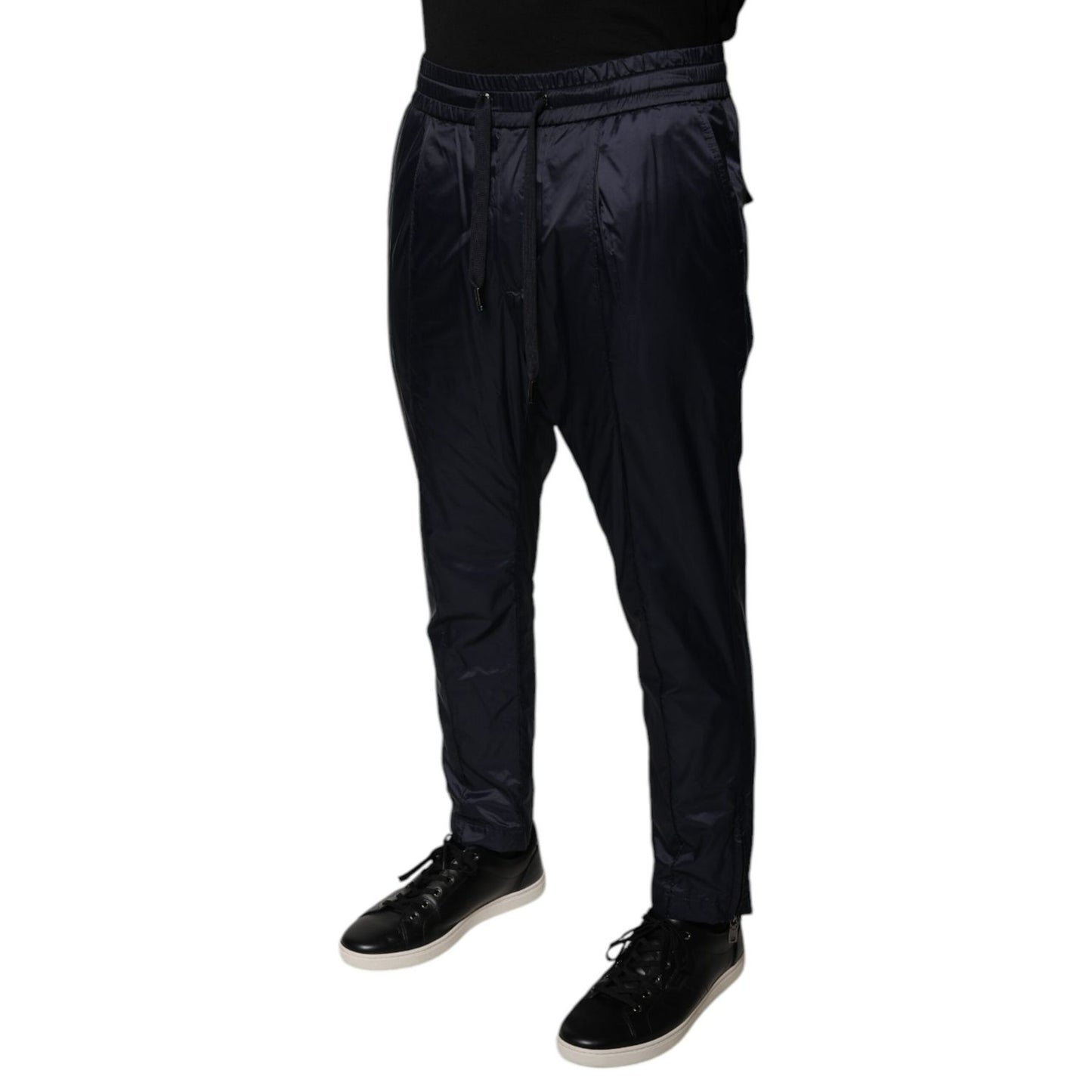 Dolce & Gabbana Dark Blue Cotton Skinny Sweatpants Pants