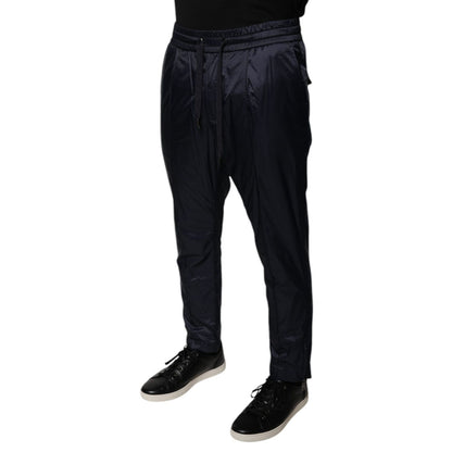 Dolce & Gabbana Dark Blue Cotton Skinny Sweatpants Pants