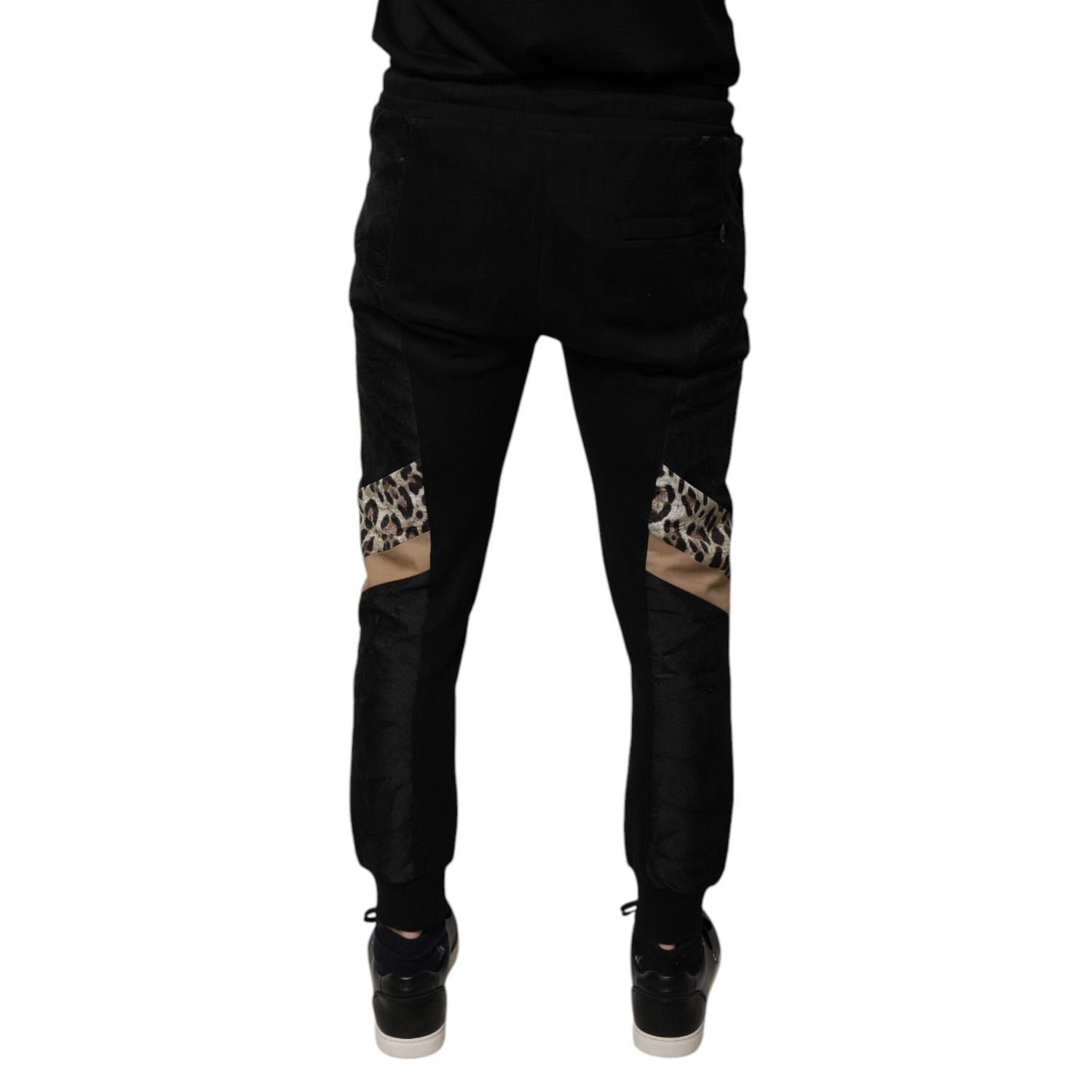 Dolce & Gabbana Black Leopard Slim Fit Jogger Pants