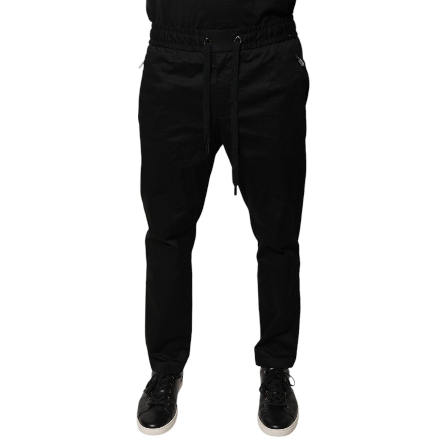 Dolce & Gabbana Black Cotton Stretch Skinny Sweatpants Pants