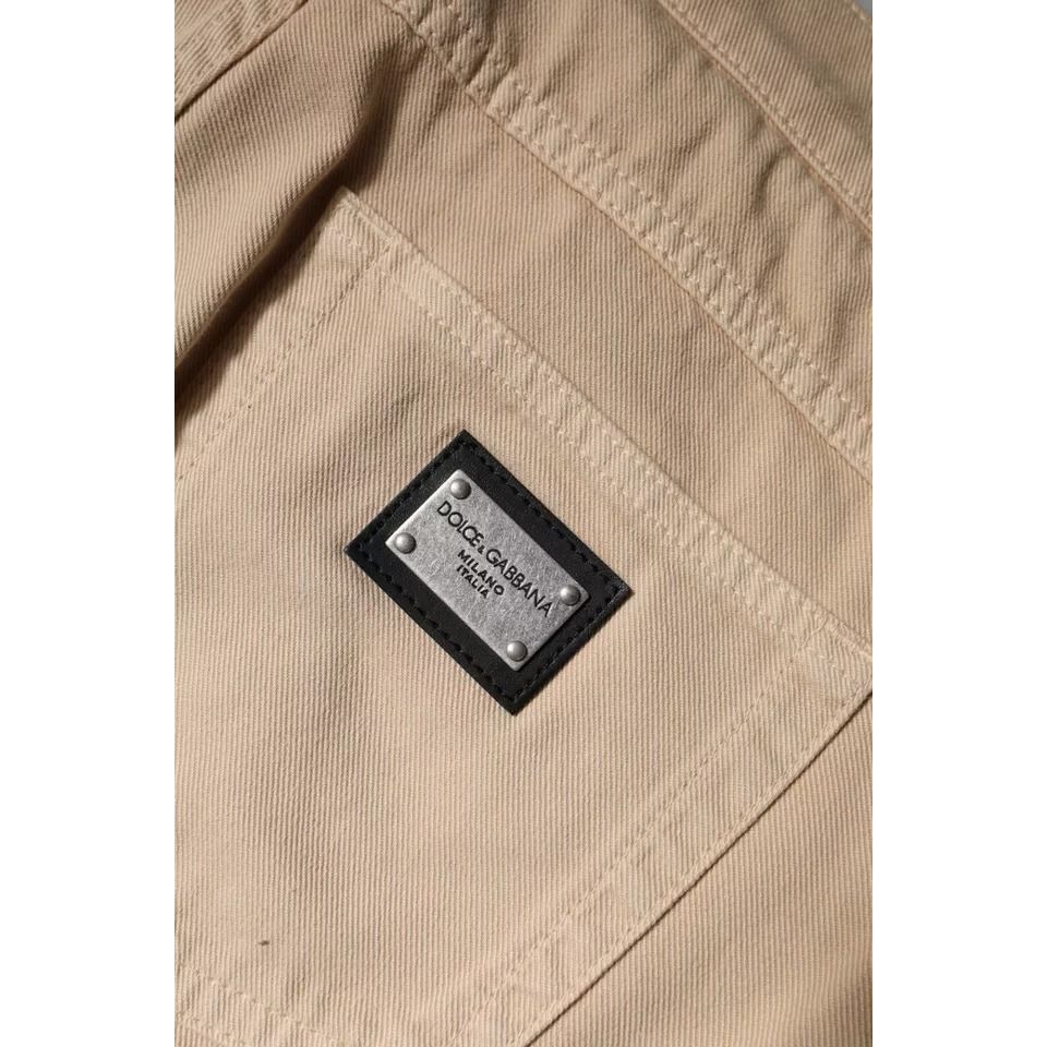 Dolce & Gabbana Beige Cotton Stretch Regular Men Denim Jeans