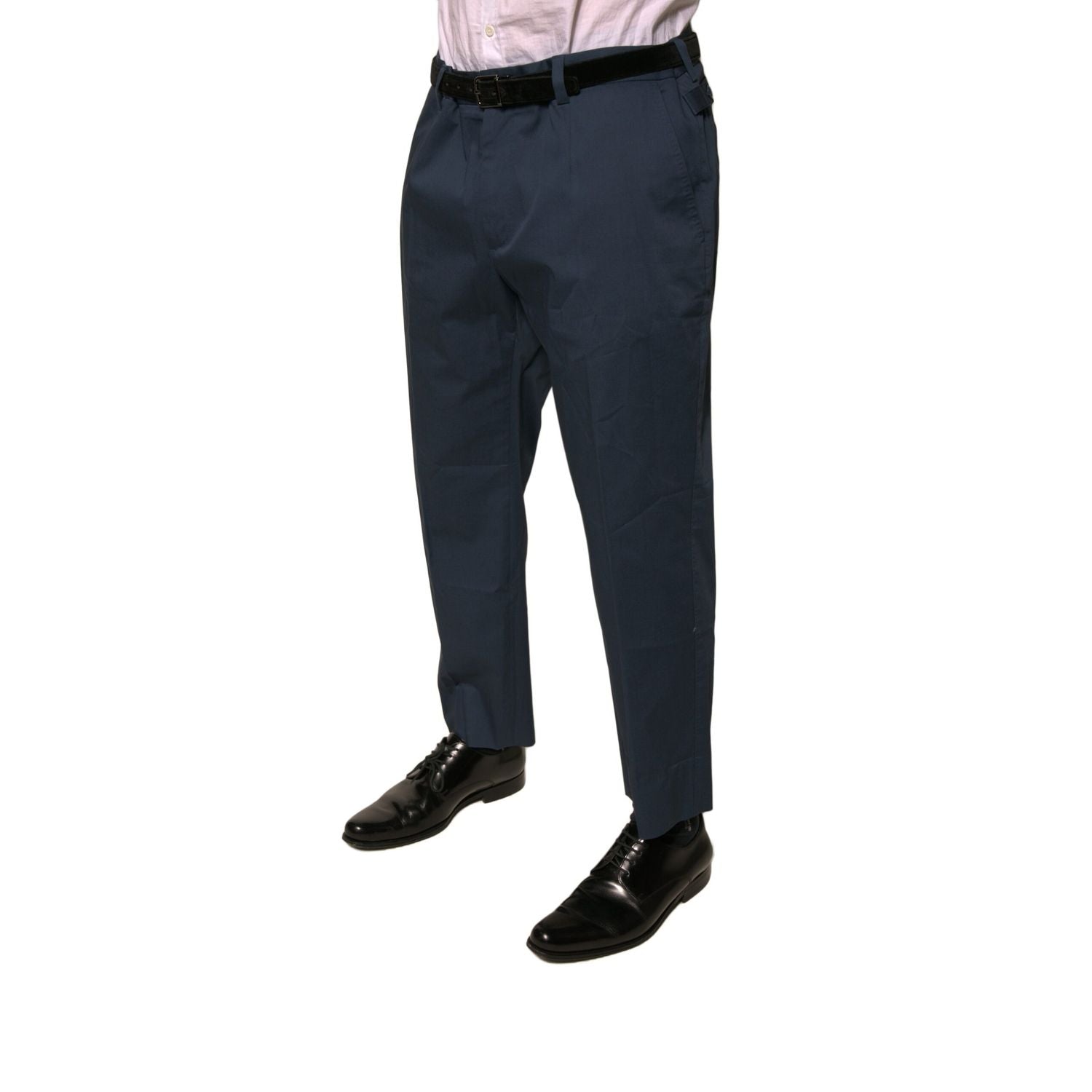 Dolce & Gabbana Blue Cotton Men Skinny Dress Pants