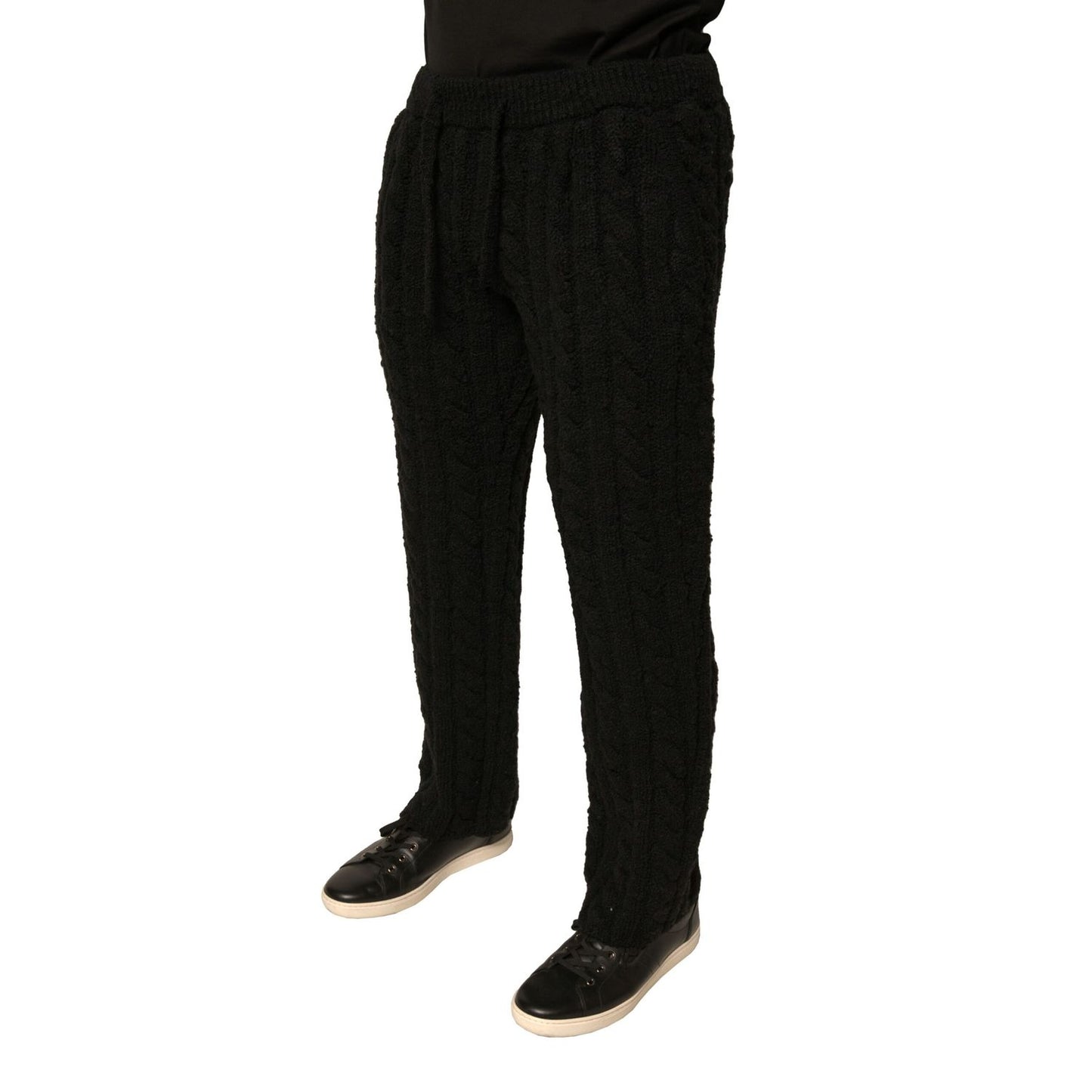 Dolce & Gabbana Black Wool Knitted Skinny Pants
