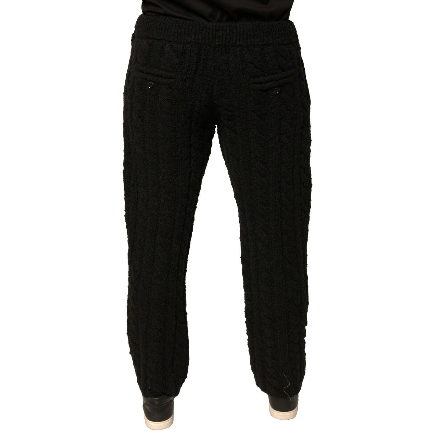 Dolce & Gabbana Black Wool Knitted Skinny Pants