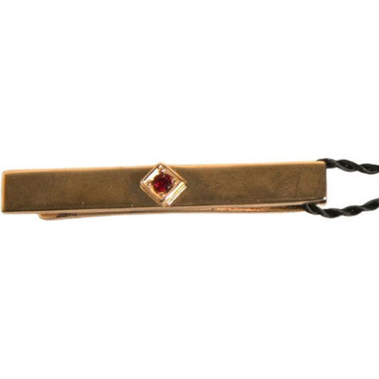 Dolce & Gabbana Gold Tone Brass Crystal Branded Tie Clip Bar SMY10643