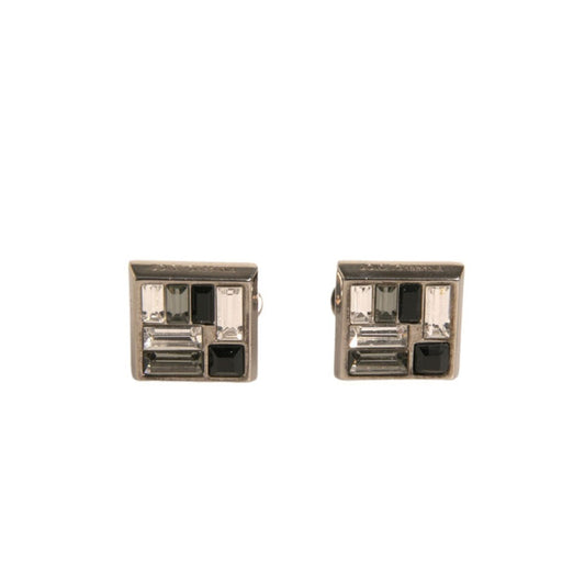 Dolce & Gabbana Silver Plated Brass Pin Crystal Cufflinks SMY10581