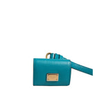 Dolce & Gabbana Green Logo Plaque Leather Gold Metal Strap Airpods Case SMY10605