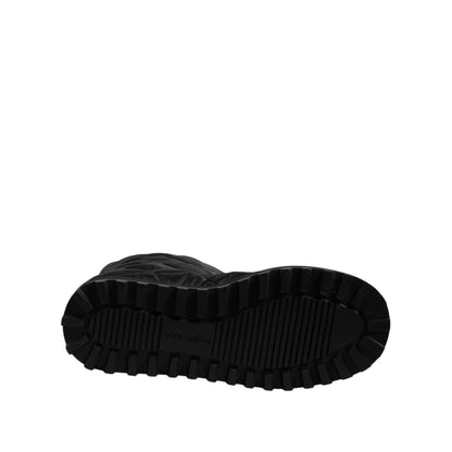 Dolce & Gabbana Black Polyester Padded Mid Calf Boots Winter Shoes