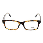 Ermenegildo Zegna Brown Men Glasses Frame in acetate, full-rim style, rectangle shape with demo lenses, size 54-18-145.
